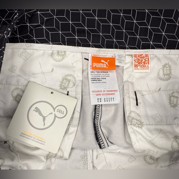 Women Puma Cell Black White Geometric Pattern Golf Pants 4 NWT - Picture 4 of 4